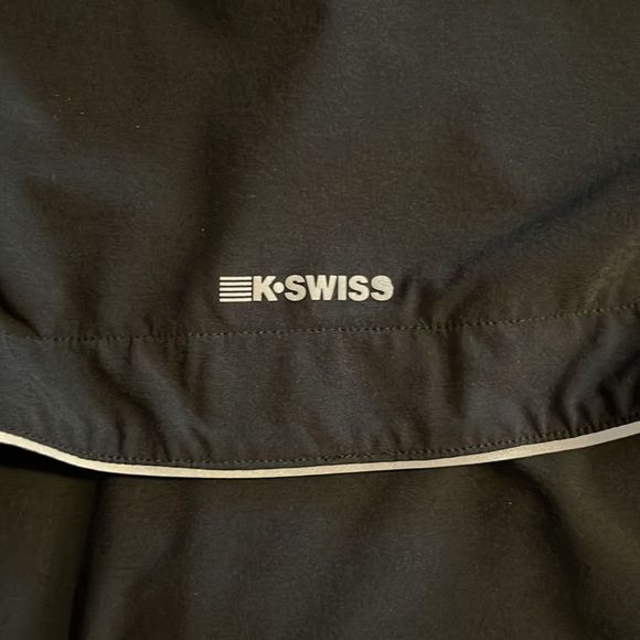 K-SWISS Black Zip-Up Lightweight Vented Reflection Tape Jacket, Size Men’s Large - Picture 12 of 16